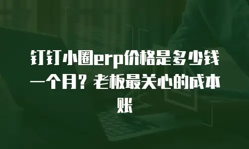 钉钉小圈erp价格是多少钱一个月？老板最关心的成本账