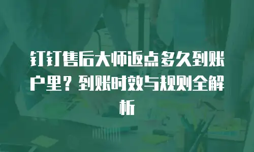 钉钉售后大师返点多久到账户里？到账时效与规则全解析