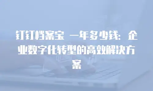 钉钉档案宝 一年多少钱：企业数字化转型的高效解决方案
