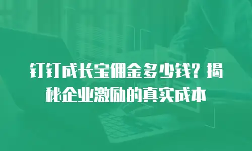 钉钉成长宝佣金多少钱？揭秘企业激励的真实成本
