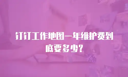 钉钉工作地图一年维护费到底要多少？