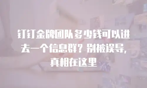 钉钉金牌团队多少钱可以进去一个信息群？别被误导，真相在这里