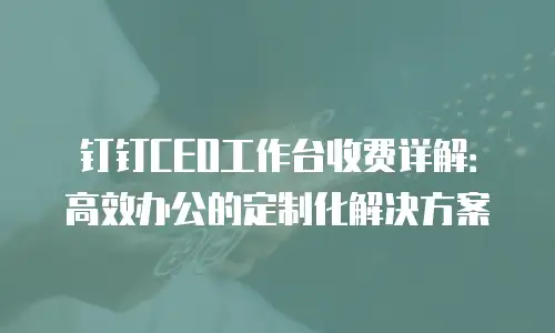 钉钉CEO工作台收费详解：高效办公的定制化解决方案
