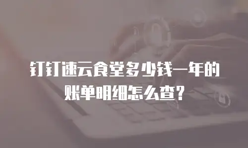 钉钉速云食堂多少钱一年的账单明细怎么查？
