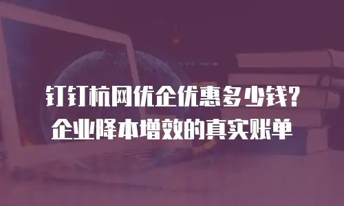 钉钉杭网优企优惠多少钱？企业降本增效的真实账单