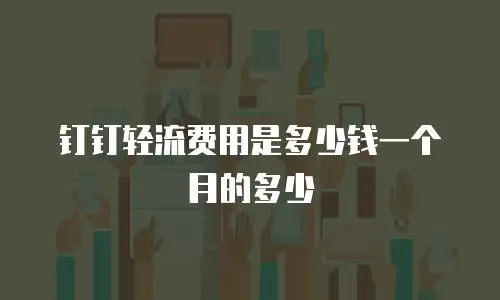 钉钉轻流费用是多少钱一个月的多少