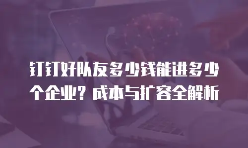 钉钉好队友多少钱能进多少个企业？成本与扩容全解析