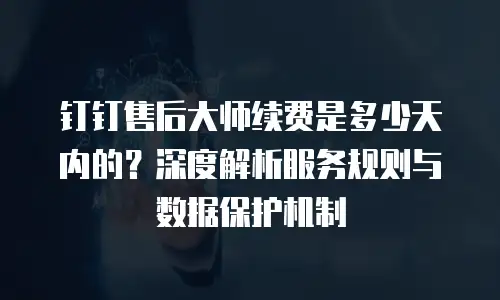 钉钉售后大师续费是多少天内的？深度解析服务规则与数据保护机制