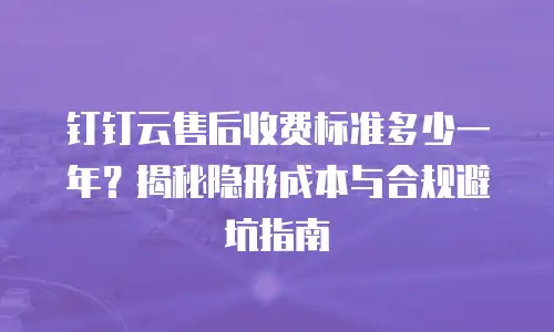 钉钉云售后收费标准多少一年？揭秘隐形成本与合规避坑指南