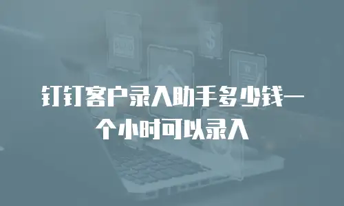 钉钉客户录入助手多少钱一个小时可以录入