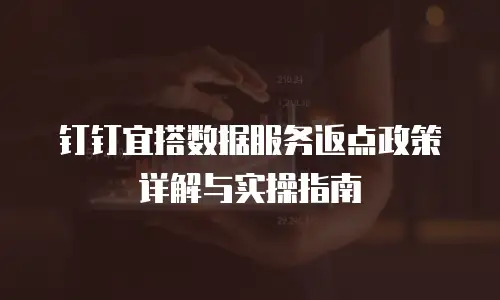 钉钉宜搭数据服务返点政策详解与实操指南
