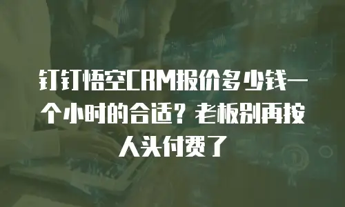 钉钉悟空CRM报价多少钱一个小时的合适？老板别再按人头付费了