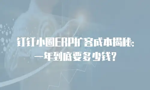 钉钉小圈ERP扩容成本揭秘：一年到底要多少钱？