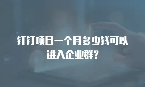 钉钉项目一个月多少钱可以进入企业群？