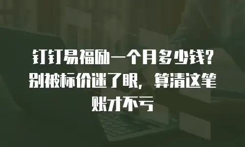 钉钉易福励一个月多少钱？别被标价迷了眼，算清这笔账才不亏