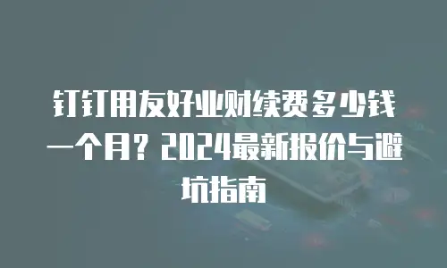 钉钉用友好业财续费多少钱一个月？2024最新报价与避坑指南