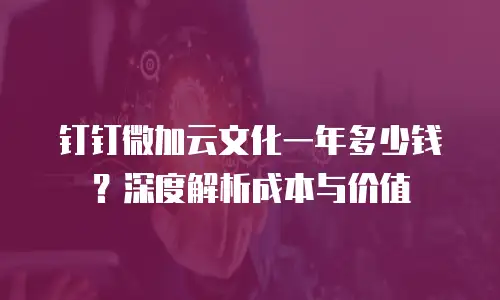 钉钉微加云文化一年多少钱？深度解析成本与价值