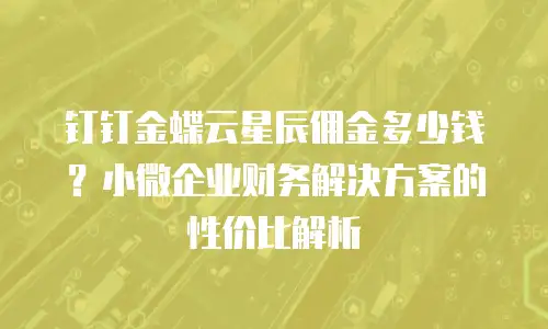 钉钉金蝶云星辰佣金多少钱？小微企业财务解决方案的性价比解析