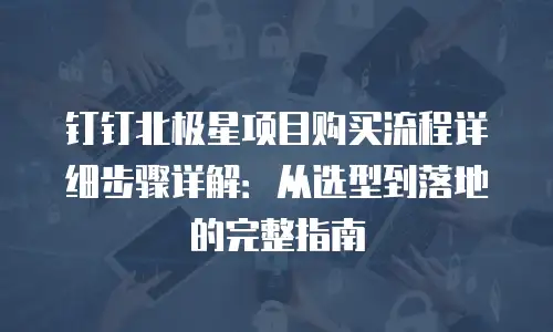 钉钉北极星项目购买流程详细步骤详解：从选型到落地的完整指南
