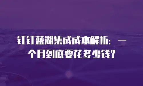 钉钉蓝湖集成成本解析：一个月到底要花多少钱？