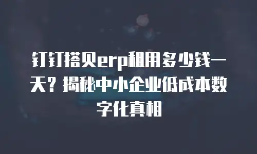 钉钉搭贝erp租用多少钱一天？揭秘中小企业低成本数字化真相