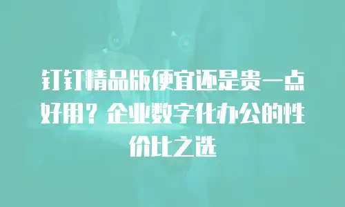 钉钉精品版便宜还是贵一点好用？企业数字化办公的性价比之选