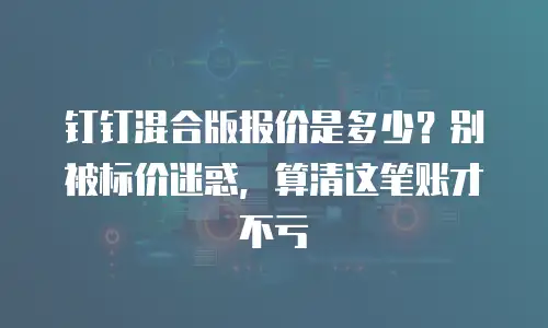 钉钉混合版报价是多少？别被标价迷惑，算清这笔账才不亏