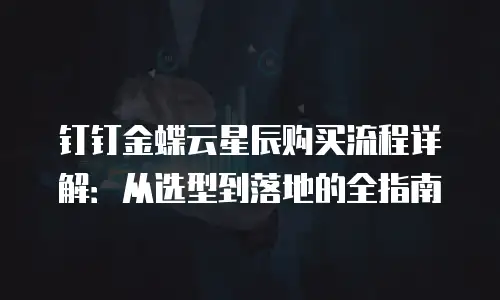 钉钉金蝶云星辰购买流程详解：从选型到落地的全指南