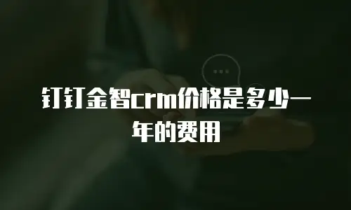 钉钉金智crm价格是多少一年的费用