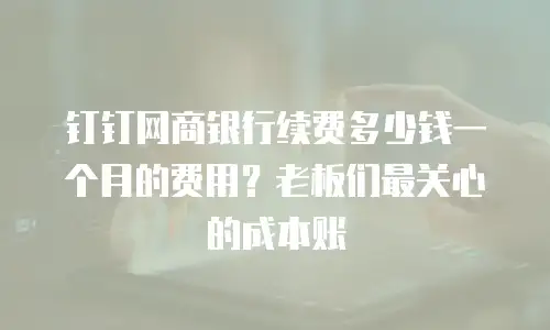 钉钉网商银行续费多少钱一个月的费用？老板们最关心的成本账