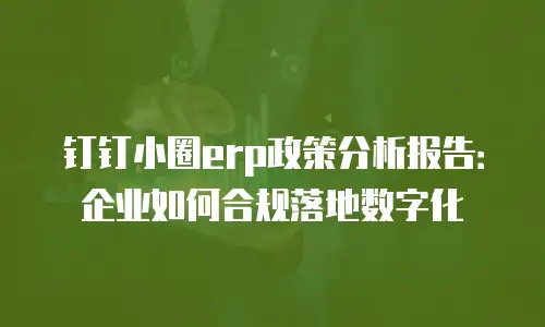 钉钉小圈erp政策分析报告：企业如何合规落地数字化
