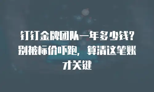 钉钉金牌团队一年多少钱？别被标价吓跑，算清这笔账才关键