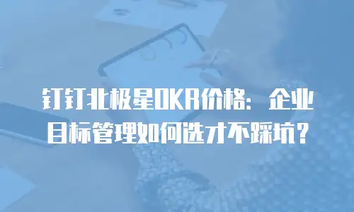 钉钉北极星OKR价格：企业目标管理如何选才不踩坑？