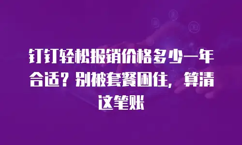 钉钉轻松报销价格多少一年合适？别被套餐困住，算清这笔账