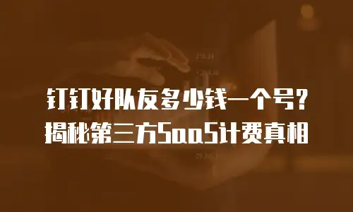 钉钉好队友多少钱一个号？揭秘第三方SaaS计费真相