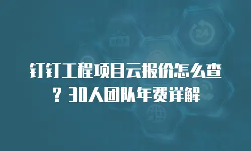 钉钉工程项目云报价怎么查？30人团队年费详解