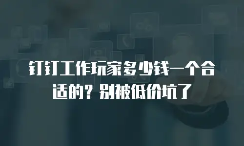 钉钉工作玩家多少钱一个合适的？别被低价坑了