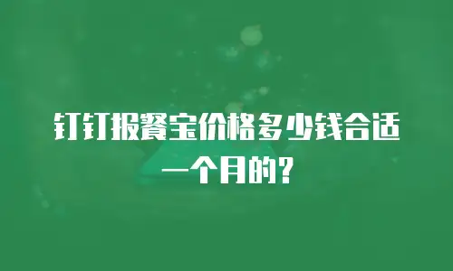 钉钉报餐宝价格多少钱合适一个月的？