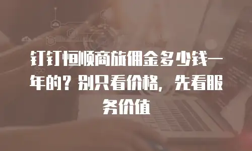 钉钉恒顺商旅佣金多少钱一年的？别只看价格，先看服务价值