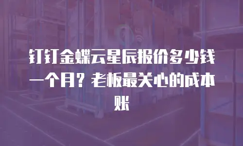 钉钉金蝶云星辰报价多少钱一个月？老板最关心的成本账