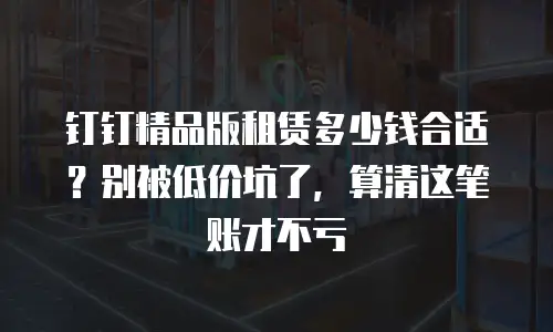 钉钉精品版租赁多少钱合适？别被低价坑了，算清这笔账才不亏