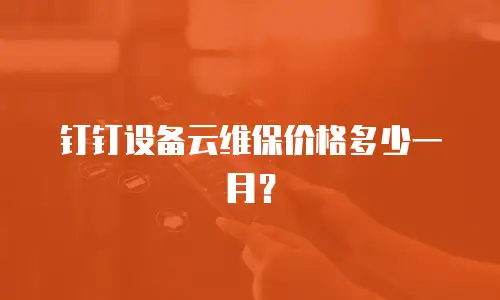 钉钉设备云维保价格多少一月？