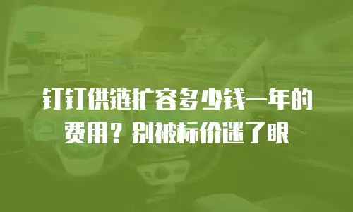 钉钉供链扩容多少钱一年的费用？别被标价迷了眼