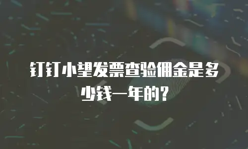 钉钉小望发票查验佣金是多少钱一年的？