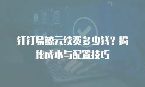 钉钉易鲸云续费多少钱？揭秘成本与配置技巧