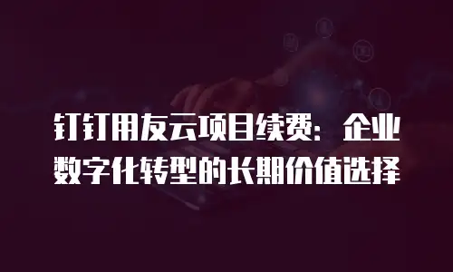 钉钉用友云项目续费：企业数字化转型的长期价值选择