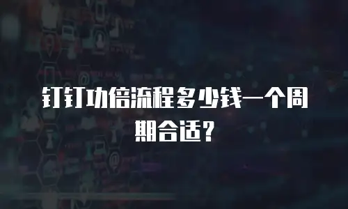 钉钉功倍流程多少钱一个周期合适？