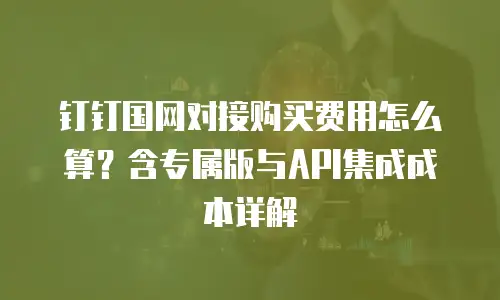 钉钉国网对接购买费用怎么算？含专属版与API集成成本详解