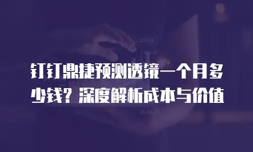 钉钉鼎捷预测透镜一个月多少钱？深度解析成本与价值