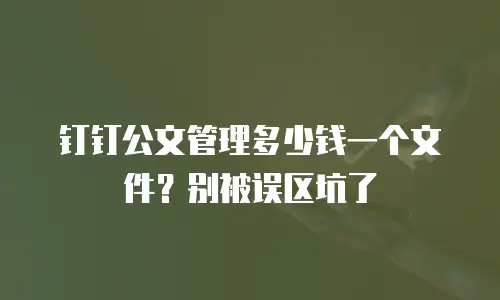 钉钉公文管理多少钱一个文件？别被误区坑了